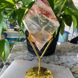 Elegant Golden Healer and Red Fire Quartz Diamond
